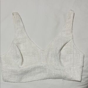 White Twill Lulus Crop Top